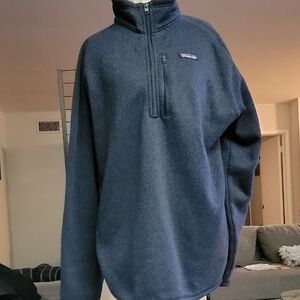Patagonia Men's Deep Blue Zip-Up Sweater Size XXL